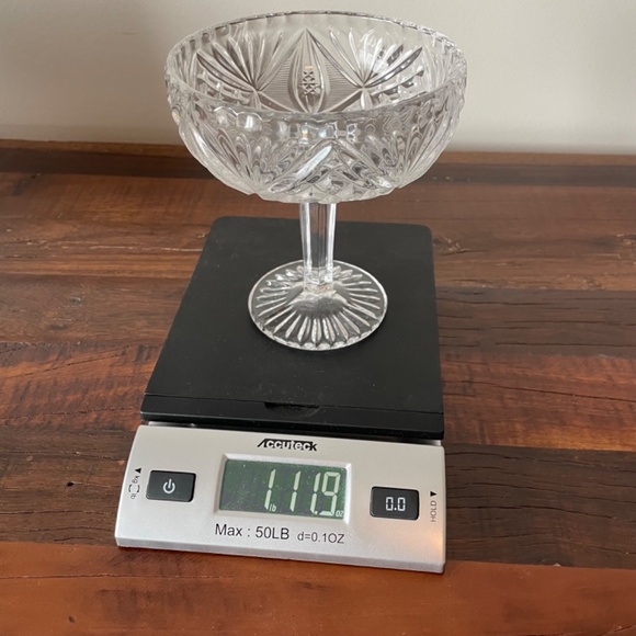 Vintage Dessert Dish, Glass Pedestal Candy Dish or Dessert Dish 5.5" H x 5" W - Picture 9 of 9